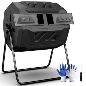 Eco-Friendly 43 Gallon Dual Chamber Compost Tumbler