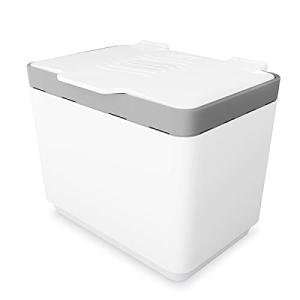 Glad Compost Bin for Kitchen, 1.5 Gallon | Plastic Container with Removable Inner Basket, Bag Storage Holder, and Carbon Odor Blocking Filters, White