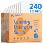 BellaLuce Laundry Detergent Sheets - Laundry Sheets, 240 Loads, Eco-Friendly, Plastic-Free, Fresh Linen Scent, Space Saving, Fast Dissolve & Hypoallergenic, Laundry Detergent for Home,Dorms,Essentials