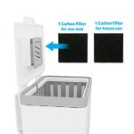 Glad Compost Bin for Kitchen, 1.5 Gallon | Plastic Container with Removable Inner Basket, Bag Storage Holder, and Carbon Odor Blocking Filters, White