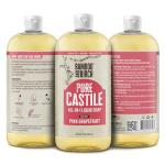 BAMBOO AND BIRCH Pure Castile Soap Liquid, Certified Palm Oil Free Natural Soap, Citrus Grapefruit, 32 oz