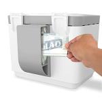 Glad Compost Bin for Kitchen, 1.5 Gallon | Plastic Container with Removable Inner Basket, Bag Storage Holder, and Carbon Odor Blocking Filters, White