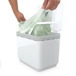 Glad Compost Bin for Kitchen, 1.5 Gallon | Plastic Container with Removable Inner Basket, Bag Storage Holder, and Carbon Odor Blocking Filters, White