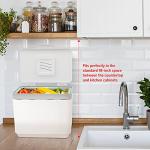 Glad Compost Bin for Kitchen, 1.5 Gallon | Plastic Container with Removable Inner Basket, Bag Storage Holder, and Carbon Odor Blocking Filters, White