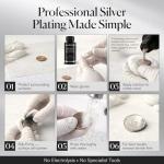 Nushine Silver Plating Solution 1.7 Oz - permanently plate PURE SLIVER onto worn silver, brass, copper and bronze (ecofriendly formula)