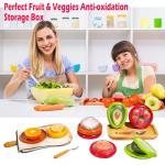 Zyphora Avocado Saver & Tomato Holder Set of 4 Silicone Food Storage Containers - Reusable Silicone Fruit Storage Box for Garlic, Onions, Lemons, Potatoes - Includes Fruit Peeler