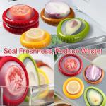 Zyphora Avocado Saver & Tomato Holder Set of 4 Silicone Food Storage Containers - Reusable Silicone Fruit Storage Box for Garlic, Onions, Lemons, Potatoes - Includes Fruit Peeler