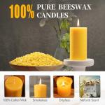 Natural Beeswax Pillar Candles - Set of 2