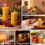 Natural Beeswax Pillar Candles - Set of 2