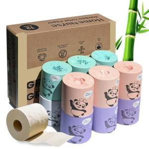 Home Nurse 100% Unbleached Bamboo Toilet Paper, 4-ply 12 Rolls, Organic Natural Plant Toilet Paper Non Toxic, PFA Free, No Chemical, Tree free, FSC Certified, Unscented
