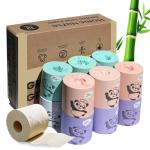 Home Nurse 100% Unbleached Bamboo Toilet Paper, 4-ply 12 Rolls, Organic Natural Plant Toilet Paper Non Toxic, PFA Free, No Chemical, Tree free, FSC Certified, Unscented