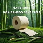 Home Nurse 100% Unbleached Bamboo Toilet Paper, 4-ply 12 Rolls, Organic Natural Plant Toilet Paper Non Toxic, PFA Free, No Chemical, Tree free, FSC Certified, Unscented