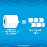Cottonelle Ultra Clean Toilet Paper with Active CleaningRipples Texture, Strong Bath Tissue, 24 Family Mega Rolls (24 Family Mega Rolls = 132 Regular Rolls) (4 Packs of 6), 353 Sheets per Roll
