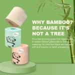 Home Nurse 100% Unbleached Bamboo Toilet Paper, 4-ply 12 Rolls, Organic Natural Plant Toilet Paper Non Toxic, PFA Free, No Chemical, Tree free, FSC Certified, Unscented