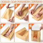 50 Pcs Bread Bags for Homemade Bread, Sourdough Paper With Window, 50% Thicker 13.7x8.2x3.7in A Large Bakery Bags Used for Storage Cookies & Snacks, 60 Cute Sealing Stickers With Ties