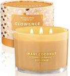 Glowence Coconut Scented Candle - 100% Natural Soy Wax - Large 3 Wick Jar Candle - Up to 40 Hours Burning Time - Aromatherapy Candles for Home - Housewarming Gift for Men and Women