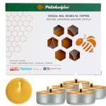 Petekoğlu 100% Beeswax Tealight Candles – Eco-Friendly, Unscented, Long Burn Time, Natural, Chemical-Free, Cotton Wick, 1.48" Diameter, 0.47" Height, 12g (Pack of 12)