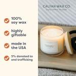 Calyan Wax Co. Seaside & Citrus 3 Wick Scented Candle - 43 Hour Burn - Luxury 3 Wick Soy Candles - Non Toxic Soy Wax Candles - Long Lasting Large Glass Jar Candle for Home - 14.9oz