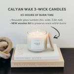 Calyan Wax Co. Seaside & Citrus 3 Wick Scented Candle - 43 Hour Burn - Luxury 3 Wick Soy Candles - Non Toxic Soy Wax Candles - Long Lasting Large Glass Jar Candle for Home - 14.9oz