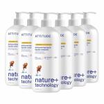 ATTITUDE Dishwashing Liquid, EWG Verified, Vegan Dish Soap, Plant Based, Naturally Derived Products, Citrus Zest, 33.8 Fl Oz (Pack of 6)