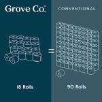 Grove Co. Bamboo Toilet Paper Tree Free & Septic Safe Bath Tissue, Ultra Soft, Durable, & Absorbent 3 Ply Sheets (1 Roll = 44.4 sq ft) Bulk Toilet Paper (Pack of 18 Rolls)