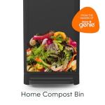 Kitchen Compost Bin, Black Stainless-Steel Large, 3.6 Gallon, Indoor Odorless Composting, Hands-Free, Washable Parts, Includes 8 Tear-Off Compostable Bags and 1 Carbon Filter