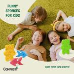 Pop-Up Compostable Sponges 12-Pack – Eco-Friendly Biodegradable Cellulose Kitchen Sponges (Plastic-Free, Non-Scratch, Compressed & Expanding) for Dishes, Kitchen & Bathroom by Award Winning Composty