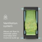 Kitchen Compost Bin, Black Stainless-Steel Large, 3.6 Gallon, Indoor Odorless Composting, Hands-Free, Washable Parts, Includes 8 Tear-Off Compostable Bags and 1 Carbon Filter