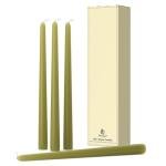 Olive Green Dripless Taper Candles - Set of 4