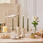 Olive Green Dripless Taper Candles - Set of 4