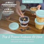 Bentgo Prep - 20 Piece 16 oz Leak-Proof Deli Containers with Lids, Food Storage for Meal Prep, Airtight, Twist-Top, Reusable, BPA-Free, Stackable, Microwave, Freezer, & Dishwasher Safe (Sea Blue)