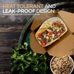 Stock Your Home Take Out Food Containers Microwaveable Kraft Brown Take Out Boxes 30 oz (50 Pack) Leak and Grease Resistant for Restaurant, Catering and Party