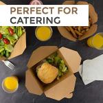 Stock Your Home Take Out Food Containers Microwaveable Kraft Brown Take Out Boxes 30 oz (50 Pack) Leak and Grease Resistant for Restaurant, Catering and Party