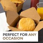 Stock Your Home Take Out Food Containers Microwaveable Kraft Brown Take Out Boxes 30 oz (50 Pack) Leak and Grease Resistant for Restaurant, Catering and Party
