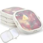 Nuogo 4 Pcs Silicone Fruit Storage Box Anti-oxidation Avocado Saver Storage Tomato Pod Vegetable Saver Reusable for Fridge Garlic Lemons Potatoes (White,7.9 x 7.9 x 1.4 Inches)