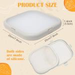 Nuogo 4 Pcs Silicone Fruit Storage Box Anti-oxidation Avocado Saver Storage Tomato Pod Vegetable Saver Reusable for Fridge Garlic Lemons Potatoes (White,7.9 x 7.9 x 1.4 Inches)