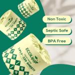 ECOLipak Bamboo Toilet Paper 3 Ply, Septic Safe Toilet Tissue, 12 Double Rolls, 320 Sheets Per Roll, Tree Free, Non Toxic, Soft and Absorbent, Eco Friendly Dye-Free Paper, White