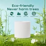 ECOLipak Bamboo Toilet Paper 3 Ply, Septic Safe Toilet Tissue, 12 Double Rolls, 320 Sheets Per Roll, Tree Free, Non Toxic, Soft and Absorbent, Eco Friendly Dye-Free Paper, White