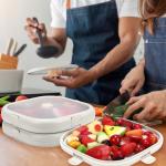 Nuogo 4 Pcs Silicone Fruit Storage Box Anti-oxidation Avocado Saver Storage Tomato Pod Vegetable Saver Reusable for Fridge Garlic Lemons Potatoes (White,7.9 x 7.9 x 1.4 Inches)