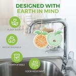 AIRNEX Biodegradable Cellulose Compressed Sponges Bulk - Fruit Shaped Kitchen Pack of 12 - Eco Friendly, Odor Free, Natural, Pop Up Compostable Scrubbers for Washing Dishes