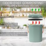 Beautiful Kitchen Compost Bin with Smell Proof Lid - Rust Proof and Odorless Compost Bucket for Your Countertop with No Smell Filters - Easy to Clean 1.1 Gallon Bin Looks Great On Any Kitchen Counter