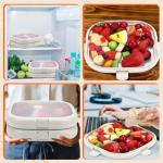 Nuogo 4 Pcs Silicone Fruit Storage Box Anti-oxidation Avocado Saver Storage Tomato Pod Vegetable Saver Reusable for Fridge Garlic Lemons Potatoes (White,7.9 x 7.9 x 1.4 Inches)