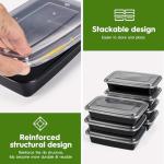 Eco-Friendly Meal Prep Containers - 50 Pack, 32oz