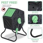 F2C 18.5 Gallon Compost Tumbler Compost Bin All-Season Outdoor BPA Free Single Rotating Chamber Composters w/ 2 Sliding Doors and Solid Steel Frame