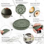 Silicone Coasters for Drinks,Resistant Reusable Drink Coasters-Great Gift for Birthday, Housewarming,Room Decor,Holiday Party (2-Desert Sage)