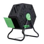 F2C 18.5 Gallon Compost Tumbler Compost Bin All-Season Outdoor BPA Free Single Rotating Chamber Composters w/ 2 Sliding Doors and Solid Steel Frame