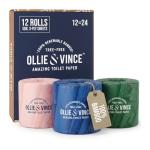 Ollie & Vince Bamboo Toilet Paper | Sustainable, Eco-Friendly, Plastic-Free & Tree-Free, Organic | 12 Rolls, 3-Ply, Soft, Strong & Septic Safe, Unscented | Premium Bathroom Tissue