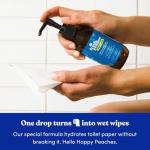 Fresh Peaches Toilet Paper Gel, Wet Wipe Alternative - Septic Safe, Flushable, Hypoallergenic, Eco-Friendly Toilet Paper Spray (Blue Pocket, Starter w Pocket)