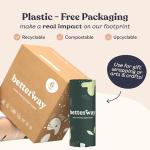Betterway Bamboo Paper Towels - 6 Rolls, 2 Ply - Plastic Free, Disposable Kitchen Paper Towels - Select Size, Tree Free, Compostable, Strong & Absorbent, No Dyes