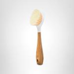 Full Circle Be Good Bamboo Handle Dish Brush – Sustainable Kitchen Cleaning with Tough Bristles - Natural Dish Scrubber & Cast Iron Cleaner - Long Handle Brush for Dishes, Pots, and Pans, White